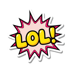 Lol comic book speech bubble isolated on transparent background
