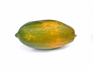Fresh papaya isolated on white background. Close up view 