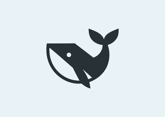 A simple whale line art logo, symbolizing depth, calmness, and strength beneath simplicity