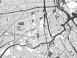 Obraz premium Monochrome sketch map of Barracas, Argentina, ideal for posters, prints, and travel design.