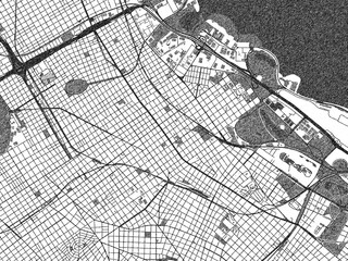 Obraz premium Monochrome sketch map of Belgrano, Argentina, ideal for posters, prints, and travel design.