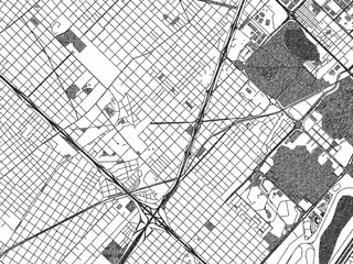 Naklejka premium Black and white map poster of Villa Lugano, Argentina, illustrated in hand-drawn style.