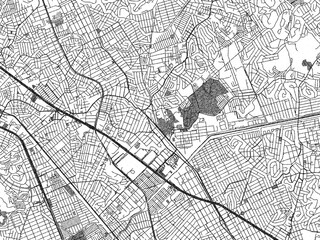Obraz premium Monochrome hand-drawn style map of Belford Roxo, Brazil, ideal for decorative and editorial use.