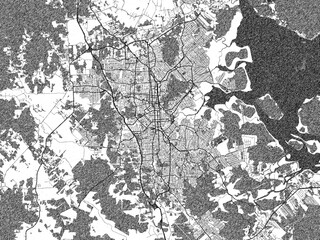 Fototapeta premium Artistic urban sketch of Joinville, Brazil, detailed in black and white map form.