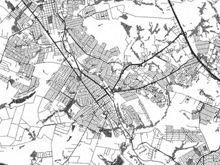 Obraz premium Hand-drawn style black and white city map of Sumare, Brazil, with detailed streets and textures.