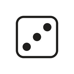 Fototapeta premium Craving a lucky break? Download this dice roll of three for your game night designs and bring a touch of playful chance to your next project now