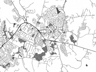 Naklejka premium Minimalist monochrome city map of Viamao, Brazil, illustrated with urban detail.