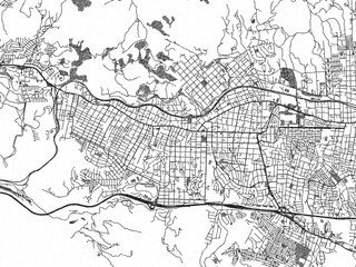 Obraz premium Sketch-style black and white map of Quilpue, Chile, perfect for illustration and wall art.