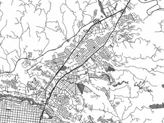 Naklejka premium Monochrome hand-drawn style map of Dosquebradas, Colombia, ideal for decorative and editorial use.