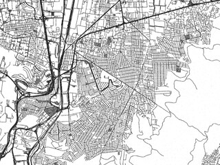 Fototapeta premium Hand-drawn style black and white city map of Buenavista, Mexico, ready for wall art or editorial projects.