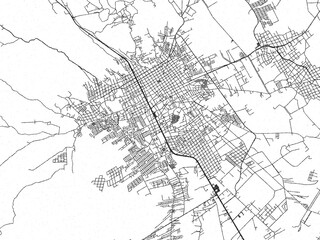 Obraz premium Stylized black and white urban map of Comitan, Mexico, hand-drawn style for decor and creative use.