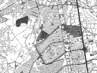 Obraz premium Hand-drawn style black and white city map of Cuautitlan Izcalli, Mexico, with detailed streets and textures.