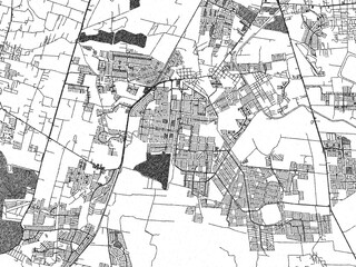 Fototapeta premium Monochrome sketch map of Hacienda Santa Fe, Mexico, ideal for posters, prints, and travel design.