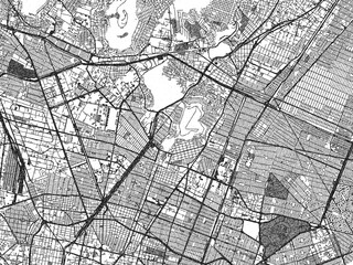 Naklejka premium Artistic monochrome city map of Gustavo Adolfo Madero, Mexico, created in a hand-drawn style.