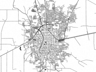 Naklejka premium Monochrome hand-drawn style map of Juchitan de Zaragoza, Mexico, ideal for decorative and editorial use.