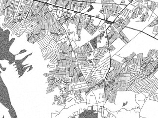 Fototapeta premium Sketch-style black and white map of Jardines de la Silla (Jardines), Mexico, perfect for illustration and wall art.