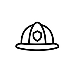 Firefighter Helmet Icon Vector Illustration for Emergency Services