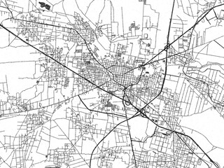 Fototapeta premium Decorative monochrome illustration of San Martin Texmelucan de Labastida, Mexico, showing its detailed grid.