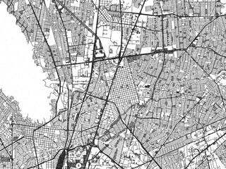 Obraz premium Minimal poster-style map of San Nicolas de los Garza, Mexico, hand-drawn style in monochrome.