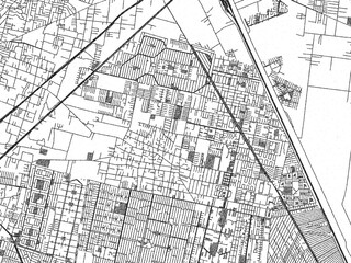 Obraz premium Stylized decorative city map of San Pablo de las Salinas, Mexico, hand-drawn in black and white.