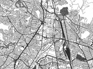 Naklejka premium Decorative monochrome illustration of Tlalnepantla, Mexico, showing its detailed grid.