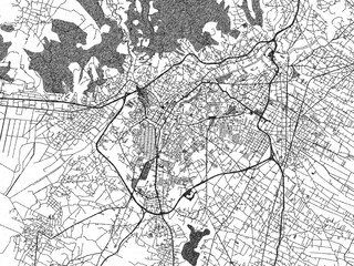 Fototapeta premium Monochrome sketch map of Tlaxcala, Mexico, ideal for posters, prints, and travel design.