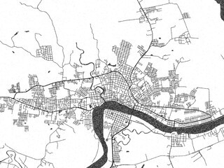 Obraz premium Decorative black and white map of Tuxpam de Rodriguez Cano, Mexico, rendered in sketch-like style.