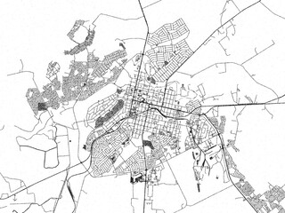 Detailed artistic sketch map of Middelburg, South Africa, in monochrome black and white.