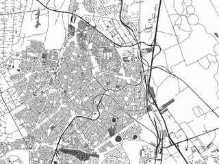 Obraz premium Detailed black and white map of Tembisa, South Africa, in artistic sketch style.