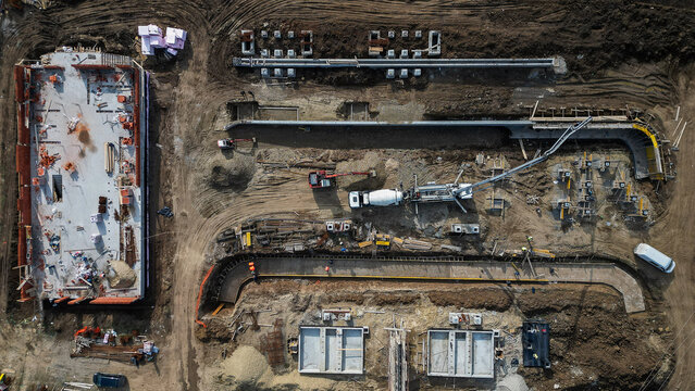 Concrete Foundation Work and Heavy Machinery