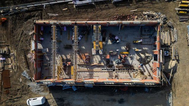 Aerial View of Building Framework