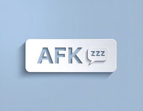 "AFK" Simple Cutout Banner with a Sleepy Icon