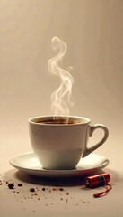 Energizing Morning Coffee and Portable Charger Symbolize Caffeines Energy Boost