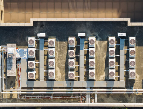 Rooftop Air Conditioning Units Aerial View