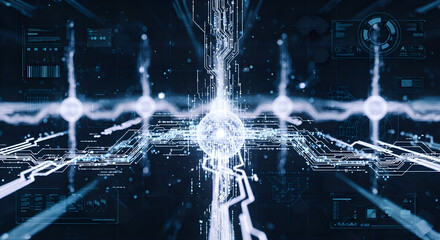 Futuristic Artificial Intelligence Connection Technology Background