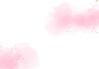 Abstract watercolor Style illustration pink Paint Stains on a White Background splashes, design template for card ,wedding invitation or birthday