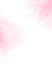 Abstract watercolor Style illustration pink Paint Stains on a White Background splashes, design template for card ,wedding invitation or birthday