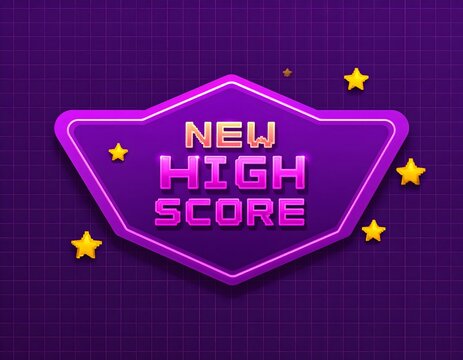 "New High Score" on a Retro Arcade Style Banner - Powered by Adobe