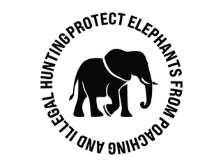 Obraz premium elephant silhouette for logo, elephant logo for anti-poaching protection campaign, save the elephant