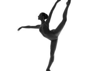 - Minimal Ballet Dancer Silhouette on White Background