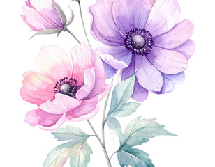 - Minimal Watercolor-Style Flower Composition