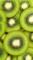 Vibrant Fresh Kiwi Slices Background - Healthy Fruit Texture and Pattern