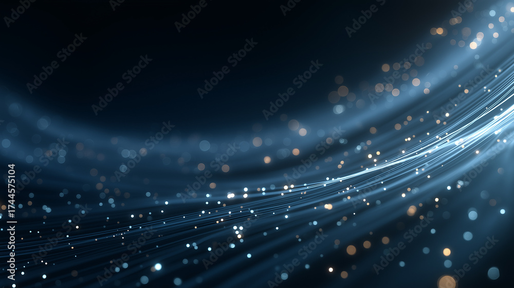 Wall mural digital flow: a mesmerizing visualization of data streams and digital connection, composed of bright