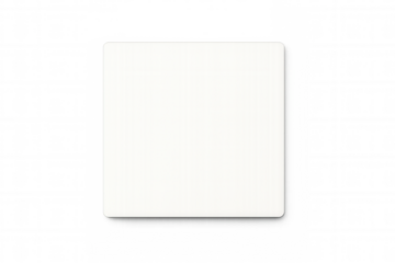 White blank square template with rounded corners on transparent background for product display or creative design element