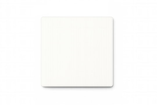 White blank square template with rounded corners on transparent background for product display or creative design element