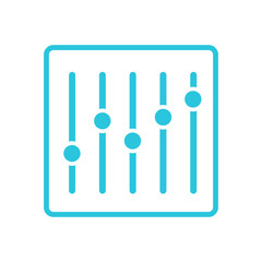 Fototapeta premium Control Panel Icon,Isolated on White Background, Blue Icon