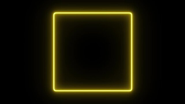 abstract dynamic neon yellow light technology animated wiggling movement square frame background video loop for presentations, gaming, nightclub visuals, hud, and stream overlays