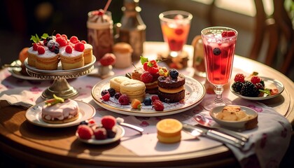 Sweet treats & drinks on a table