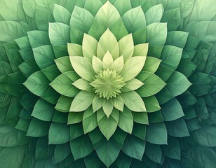 Symmetrical, layered leaves form a flower-like design