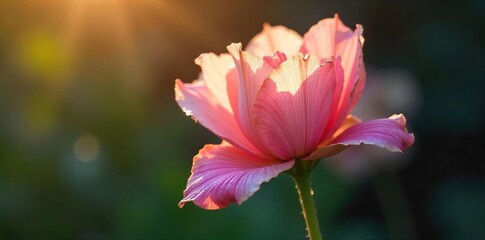 Delicate Wilting Flower in Sunlight, Exquisite Details Despite Fragility, Subtle Beauty, Nature Photography